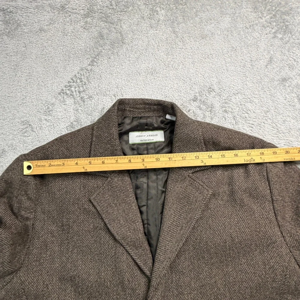 Joseph Abboud Outerwear Mens Large Brown Herringbone 100% Wool Blazer Jacket EUC